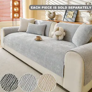 Luxury Textured Straight Edge Sofa Cover, Dust-Proof All-Season Fashionable Impressionist Full-Cover Protector, for Home & Hotel