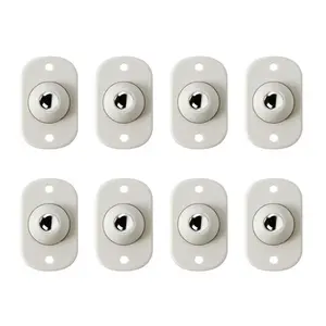 8Pcs Self Adhesive Mini Swivel Casters, 360 Rotation Universal Wheels, No Scratch for Storage Boxes, Bins, Trash Cans & Small Furniture