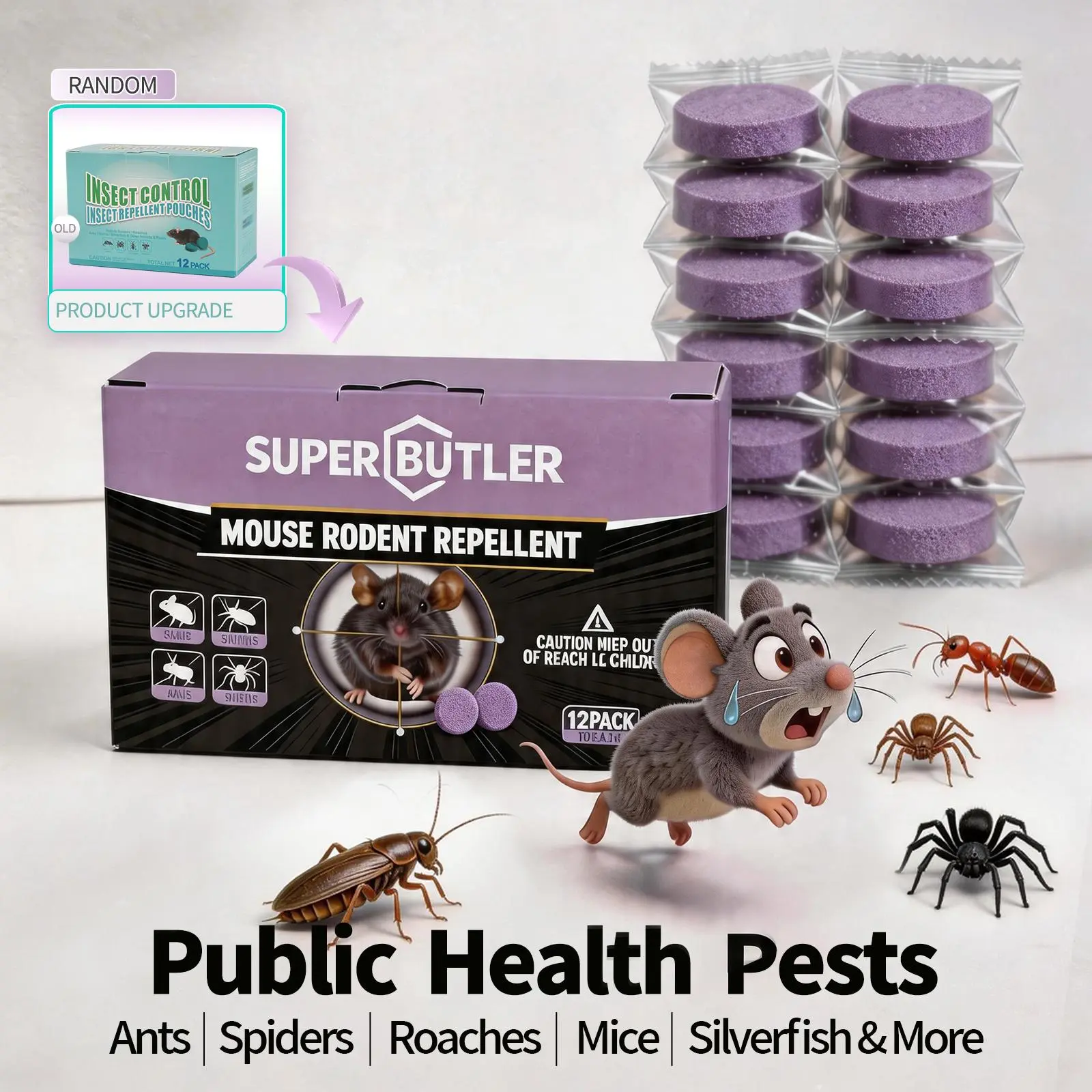 12-Pack Rodent Repellent Balls for Home Kitchen Effective Pest Control Solution