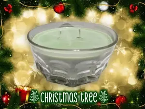 Christmas Tree Scented Candle in Vintage Crystal Vessel