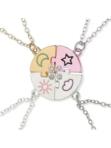 Serelune Jewelry B Friendship Necklace BFF Necklace for 2/3/4 Best Friend Love Heart Pendant Birthday Friendship Gifts for Friends Bestie