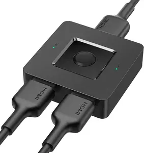 HDMI Switch 4k@60hz,  Bidirectional HDMI Switcher 2 in 1 Out, Manual HDMI Hub Supports HD Compatible with Laptop PC Xbox PS5/4/3 Blu-Ray Player Fire Stick Roku and More