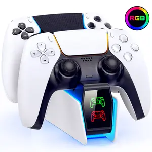 PS5 Controller Charger Station for Playstation 5 Controller with LED Light，PS5 Controller Docking Station Replacement for DualSense Edge Charging