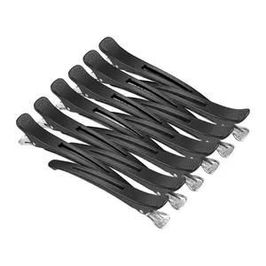 Professional Hair Clips, 12pcs/set Non-slip Silicone Band Design Hair Clips, Hair Styling Accessories for Salon, Barber Shop