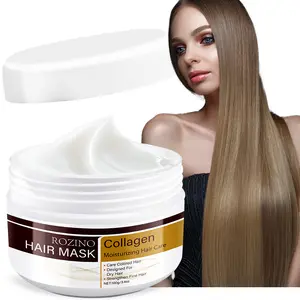 【Ten pack at a better price】Rozino Collagen Hair Mask with Keratin Rosemary Oil & Sweet Almond Oil Moisturizing Strengthens Fine Hair Cares for Colored & Dry Hair Easy to Absorb Soft & Smooth 100g/3.4oz
