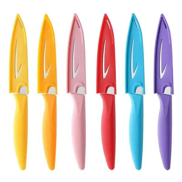 6PCS Paring Knives Stainless Steel Paring Knife Set with Matched Knife 4 Inch Peeling Fruit Vegetable Kitchen Knife, German Steel