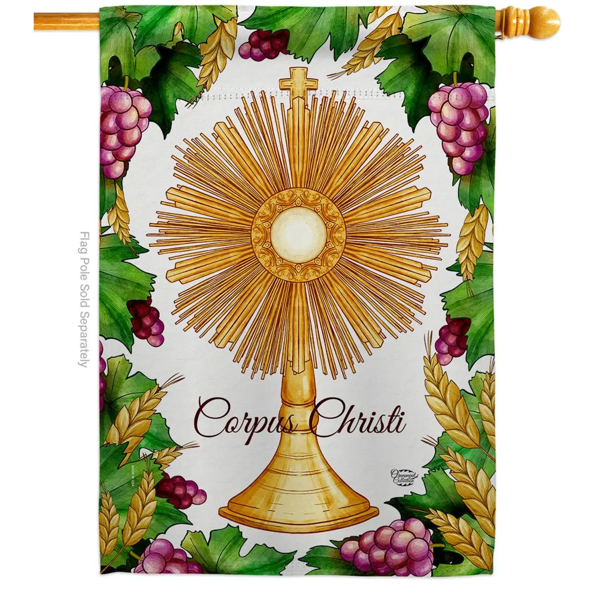 212 MAIN Large Thick Polyester Waterproof Faith & Religious Double-Sided House Flag, Ornaments for Corpus Christi Festival, Indoor/Outdoor Home Garden Weather Resistant Hanging Decor