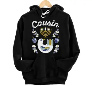 Matching Family Hanukkah Pajama Top Dreidel & Menorah Cousin Hoodie, Sweatshirt, T-Shirt