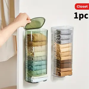 Transparent Closet Organizer Plastic Wall-Mounted Under Cabinet Organizer Clothes Organizer for Bras, Socks & Underwear - Multiple Compartments Storage Box for Closet Organization, Home Organizers, Interior Storage Organizer