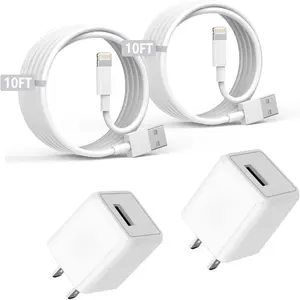 For iPhone 14 Charger,2-Pack Long Fast Charging Lightning Cord Cable USB Wall Charger Travel Plug Adapter for iPhone 14/13/12/11/Pro/Pro Max/Mini/8/7/6s Plus/XR/XS Max/SE2022/iPad