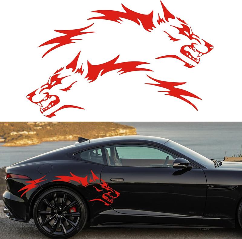 Wolf Racing Stickers TOMALL 50'' 2Pcs Wolf Car Sticker Decal for Car Body Side Stickers Auto ...