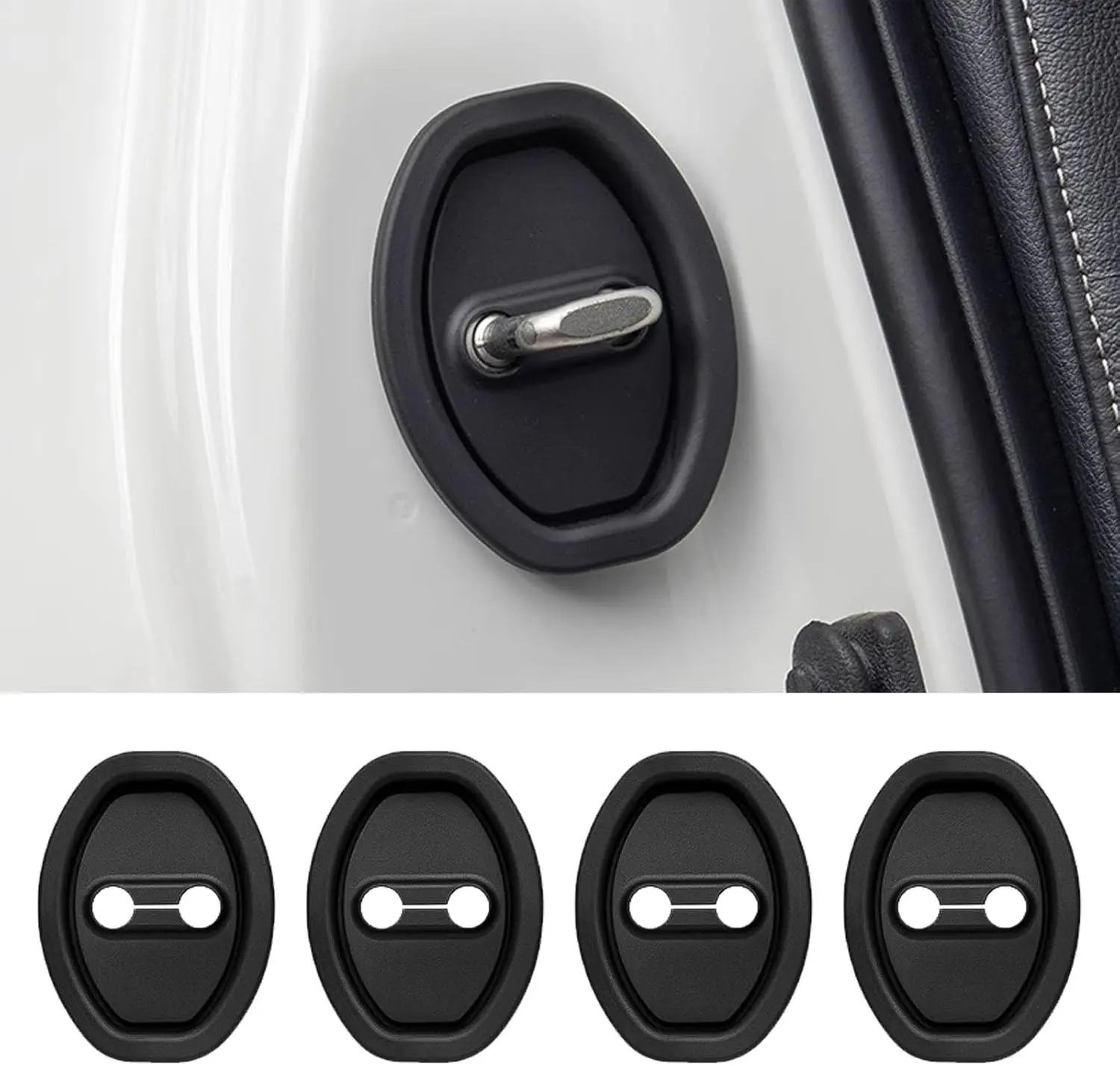 4PCS Upgraded Car Door Latch Guard Cover,Silicone Car Door Lock Cover for Car Door Protector and Noise Reduction, Universal Automotive Exterior Accessories (4pcs)