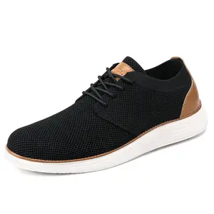 Men's Lace Up elastic collar Fashion Sneakers  Business Oxfords Comfortable Breathable Lightweight Casual Walking Shoes