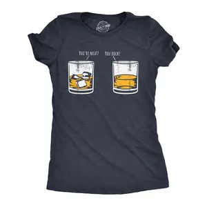 Womens Youre Neat You Rock T Shirt Funny Whiskey Drinkers Joke Tee for Ladies Funny Womens T Shirts Cute Vintage Fashion Casual Ladies T-Shirt Gift Liquor Tops for Women Funny Drinking Top Women's Novelty Tees Navy -