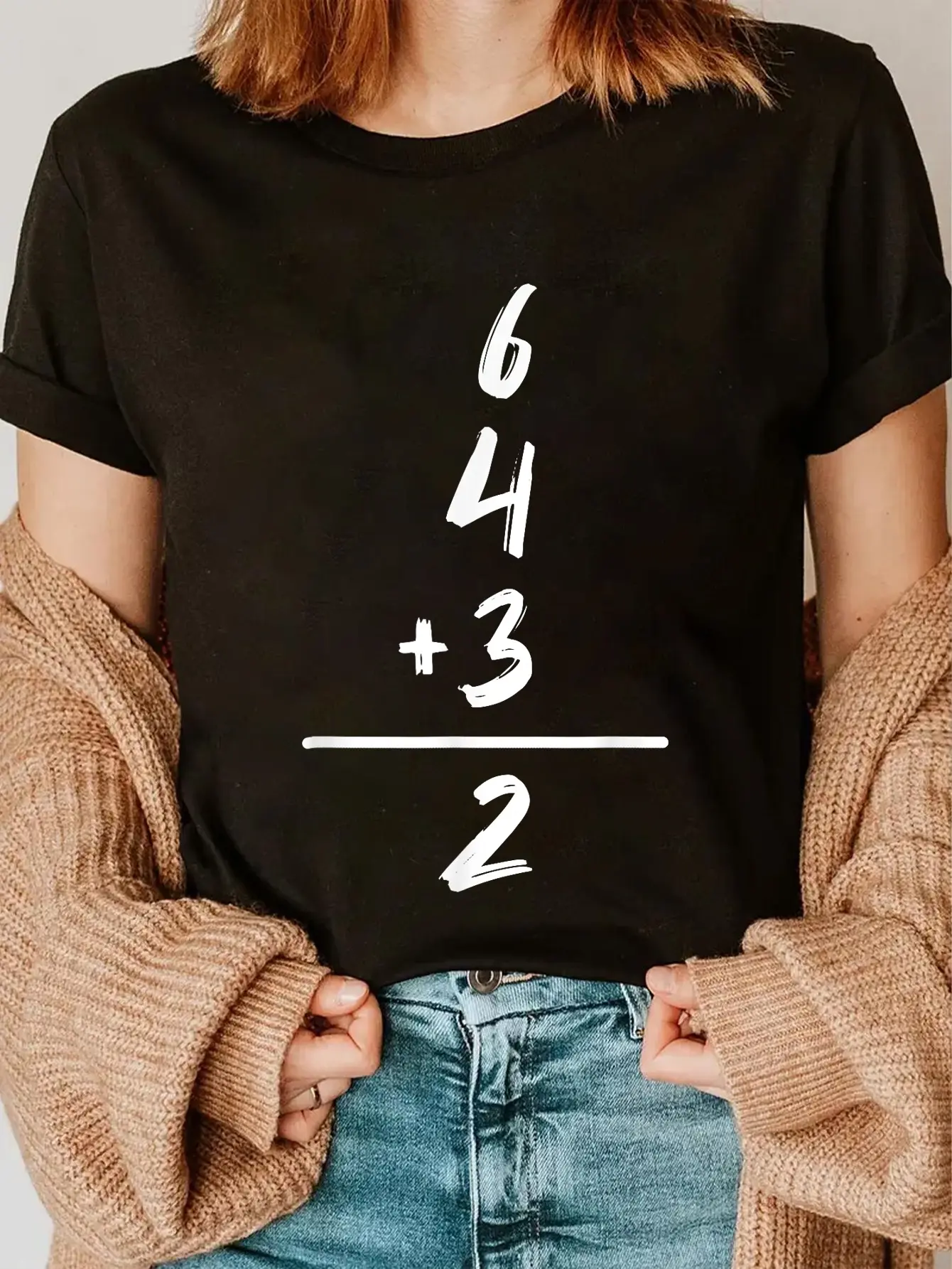 100% Cotton Baseball Inspired Math 6 4 3 2 Double Play Softball Game Tee T-Shirt