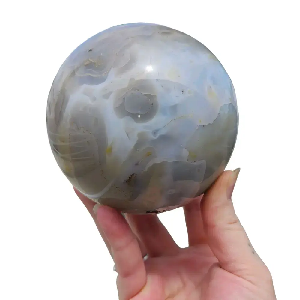 Agate Sphere - Blue and white Agate