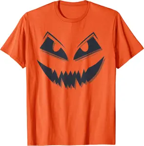 Orange Pumpkin Halloween Trick Or Treat Scary Face Fun T-Shirt - Nafeesaami Shop 30B09JVL1DX3