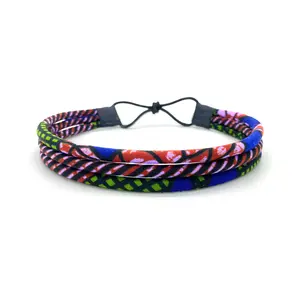 Purple Ankara Print Fabric Headband | Purple, Blue, Green & Black Hair Accessory | Cloth & Cord