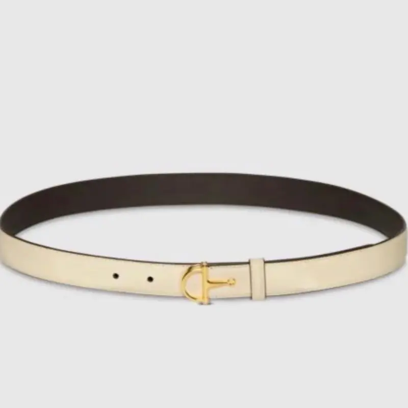 Pre-owned Gucci Leather Half Horsebit Thin Belt Size 105