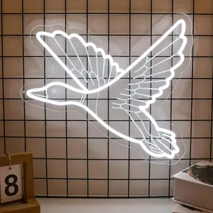 Flying Duck Neon Sign , Mallard Duck LED Wall Light – Nature Theme Decor for Bedroom, Living Room, Cabin, Gift for Children, Duck Lovers, Wildlife Enthusiasts (12.6*11inch)