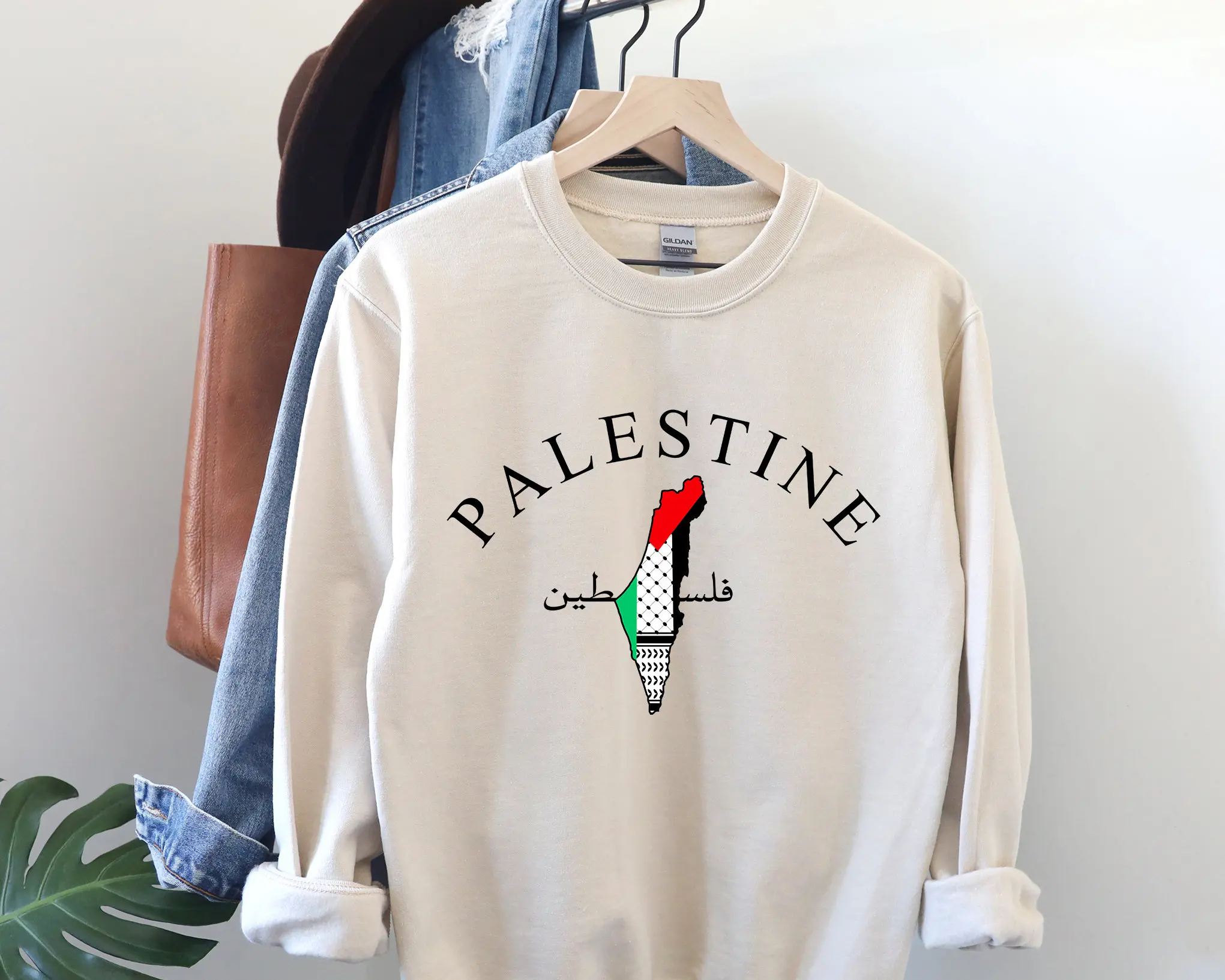 Palestine Arabic Name Printed Sweater, Palestine Map Sweatshirt, Palestine Matching Adults Jumper, Human Rights Sweater, Free Shipping in UK Best Price