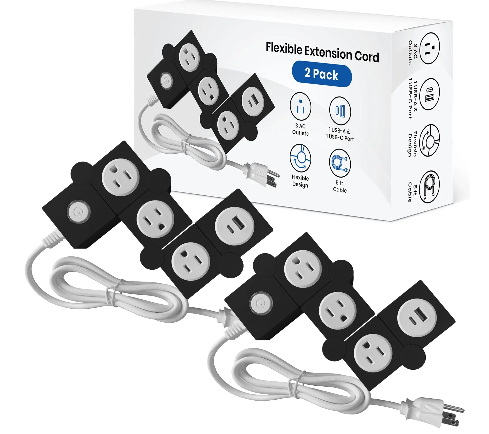 Uncaged Ergonomics Flexible Extension Cord Uncaged Ergonomics Flexible Extension Cord