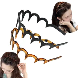 Fashion Wide Zig Zag Headbands - Plastic Wavy Hair Bands with Teeth Combs, 90s Classic Hair Accessories for Women, Ideal for Face Washing, Skin Care, Makeup clip alligator