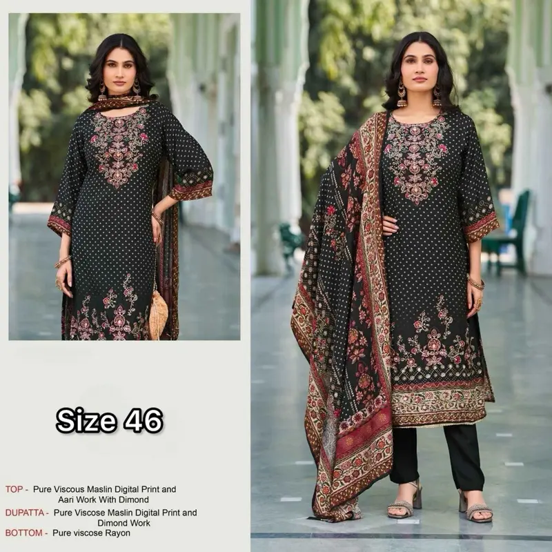 Women's 3-Piece Printed Salwar Kameez - Casual Ethnic Wear with Embroidery, Mirror Work, Tassel Dupatta, Printed Top Detail, All Season Women's Clothes Indian Attire