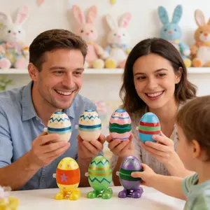 Happy Easter Party Essential: Wind-Up Walking Eggs / Top Choice Easter Bunny Toy & Holiday Gift for Kids，familyeaster，eastertoy，seasterdecor，easterdecor，winduptoy，walkingtoy