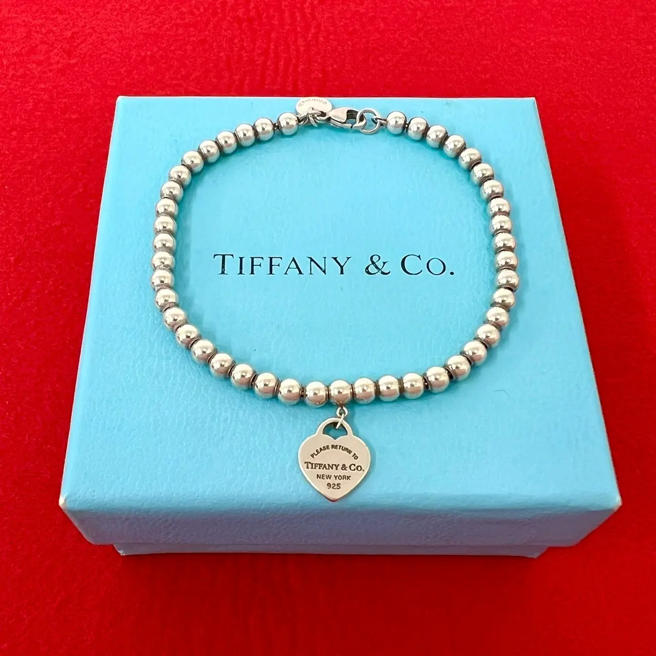 Pre-owned Tiffany & Co. Sterling Silver 925 (Ag925) Small Leather Goods Return to Tiffany Silver Bracelet