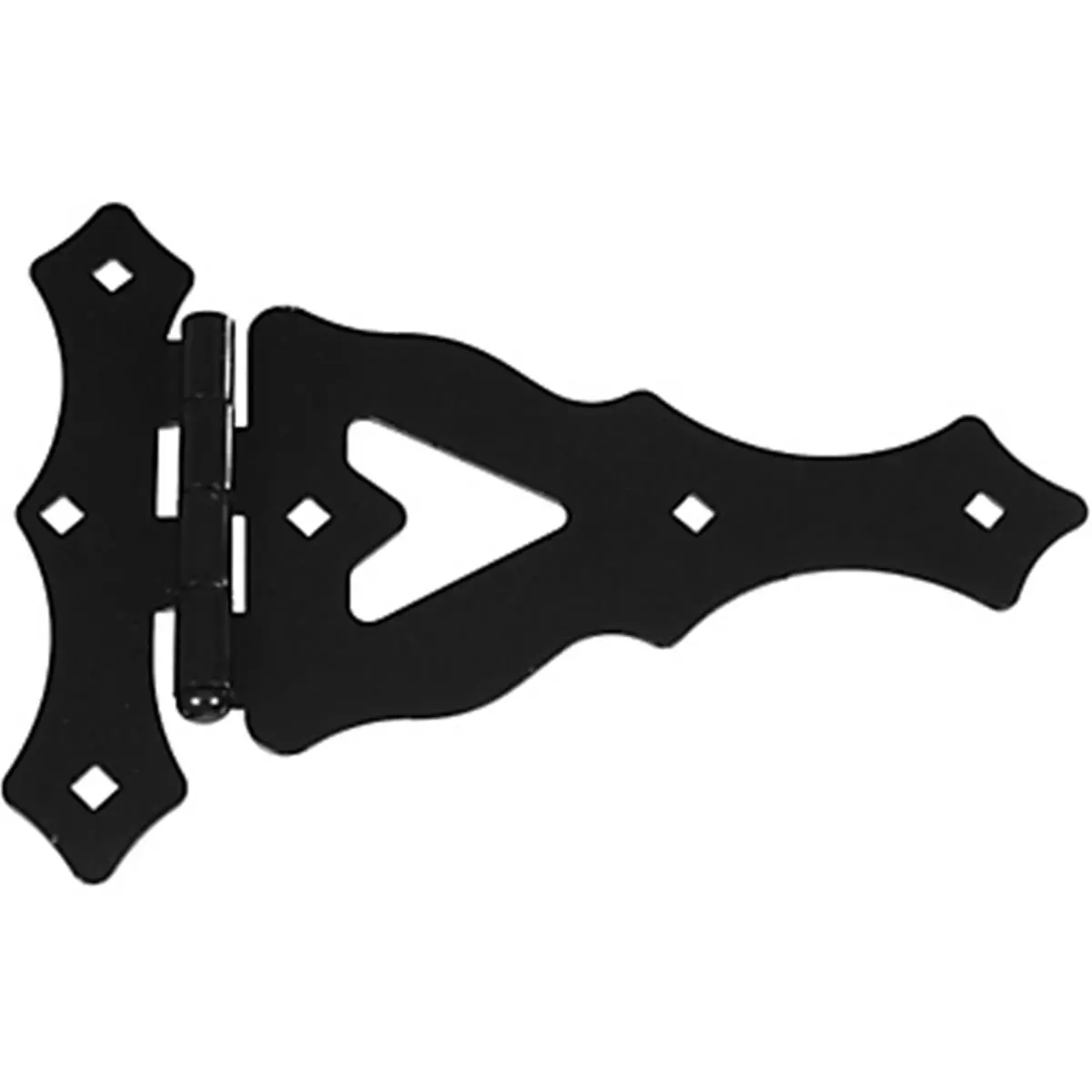212 MAIN Heavy-Duty Size T-Hinged Type Door Hardware (Model 179200), 10 in. Extra-Strength Hot-Rolled Steel Extra Large Hinge, Black Triple-Coated Corrosion Protection Tight-Pin, Ornamental Western Design for Sailing Gates, Rustic Doors
