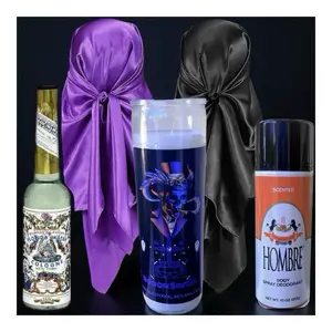 Baron Samdi Seven Days Spiritual Candle Set with Purple & Black Satin Covers Cologne Bottle and Scented Body Spray Deodorant