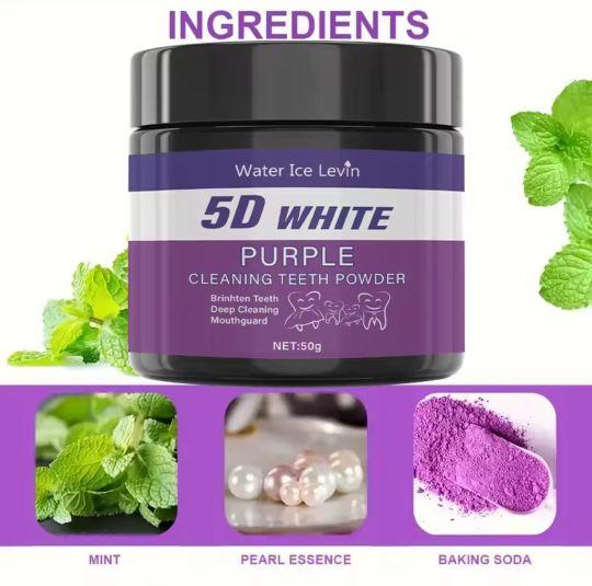 Purple teeth cleaning powder - sulfate free, deep cleaning and polishing, whitens teeth in 5 days Toothbrush Purple teeth cleaning powder - sulfate free, deep cleaning and polishing, whitens teeth in 5 days Toothbrush