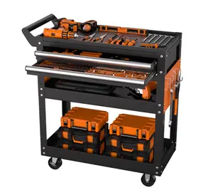 5-Tier Heavy-Duty Metal Utility Cart - Rolling Service Cart with Deep Shelves, 400 lbs Capacity, 360° Swivel Wheels, Ideal for Garage, Workshop, and Repair Shop