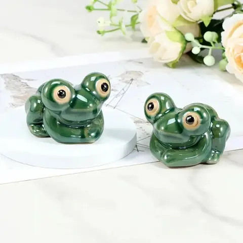 Ceramic Toilet Bolt Covers, Cute Funny Frog Design, Easy Installation, Bathroom Decoration, Set of 2, Ideal for Home Decor, Bathroom Decoration Accessories, Restroom Accessories