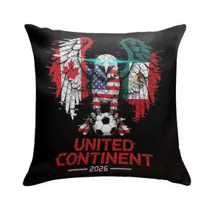 United Continent Soccer Eagle Throw Pillow Cover Without Insert Distressed Flag Print Design Durable Soft Fabric Perfect for Sports Events Home Decor Fan Gifts Outdoor Gatherings