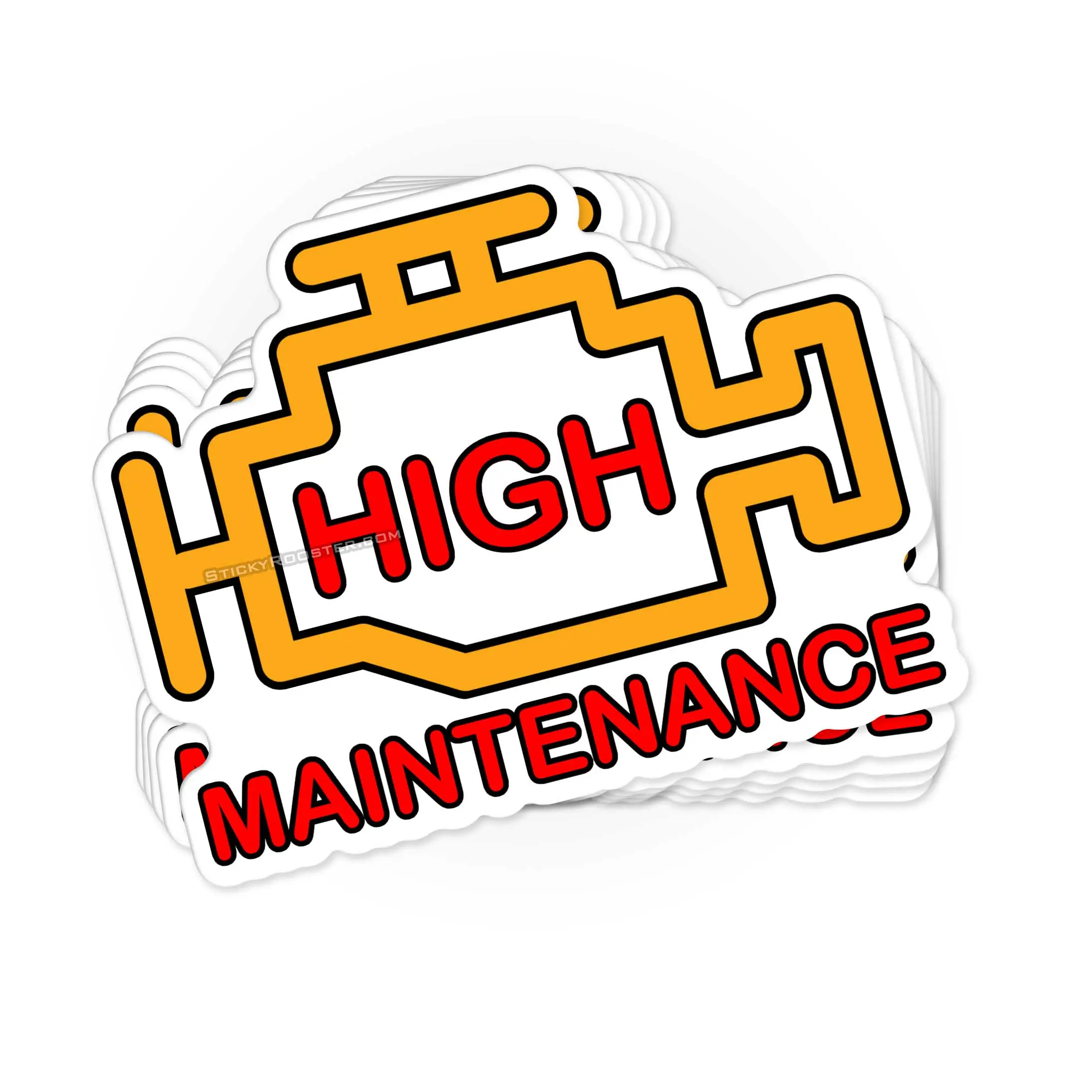 "High Maintenance " funny sticker (4 inches) - funny weather resistant sticker. Stickers make a great gift!