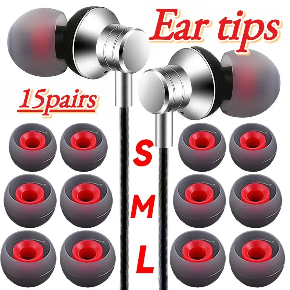 15 pairs of earbuds, Headphone Accessories, universal in ear earphones, soft earplugs, Bluetooth earphone cover, protective cover, plug accessories, new wired earphones