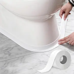 White Caulk Tape, Bathroom  Caulking Tape, Self-Adhesive Sealing for Kitchen Sink, Bathroom, Window, Shower, Toilet, Tub Floor Wall Tile Flex Edge Protector Strips (1.5" x 10.5Ft)