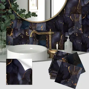 24 pieces self-adhesive splash-proof marble wallpaper, 15cm x 15cm, 20cm x 20cm, 30cm x 30cm, PVC waterproof for kitchen and bathroom wall decoration