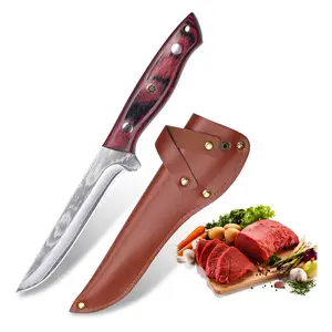 Professional Japanese Damascus Chef Knife - 6.7 Inch Super Sharp Boning & Fillet Knife with Damascus Steel Blade, Razor-Sharp for Meat, Poultry, Fish Cutting - Ergonomic Handle, Sheath Included - Ideal for Home & Professional Kitchens