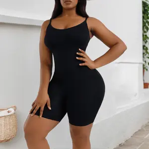 Flattering Tummy Control Jumpsuits for Women Sleeveless Seamless Romper with Butt Lifter Body Shaper for Yoga and Summer Activities