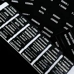 -Leather  Tabs,  Tabs for Women and Men( Foil Lettering) Large Print Stickers, Easy to Read and Apply, 80 Chapters Labels for Easy Navigation (Black)