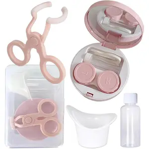 Portable Contact Lens Applicator Tool, Wearing Aids for Color Contact Lenses, Easier Apply/Remove with Contact Lens Case, Soft Tip Sucker+Tweezer, Mirror, Eye Wash Cup