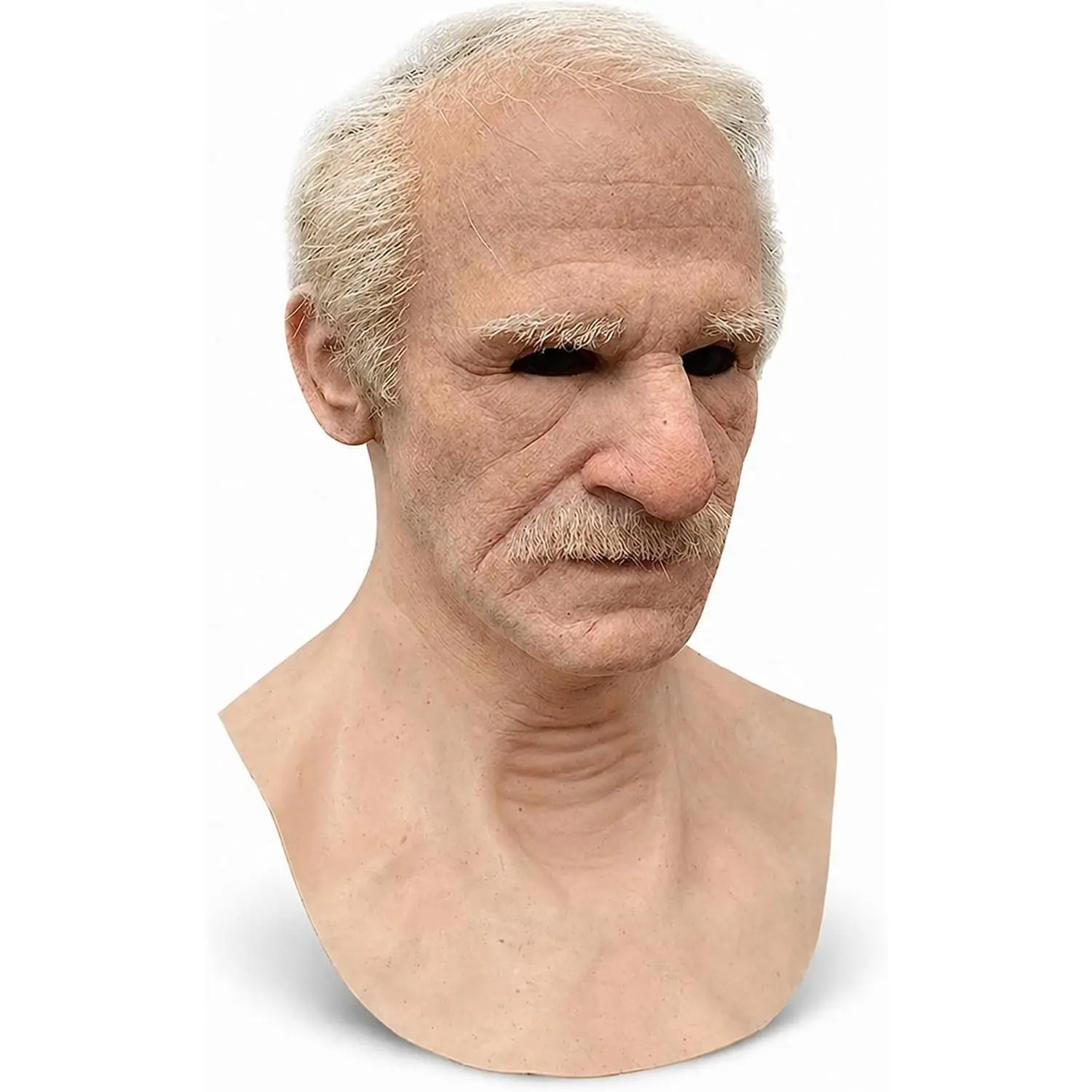 Realistic Old Man Mask for Adults, Elderly Grandpa Full Head Halloween Costume Mask for Cosplay and Costume Party (B)