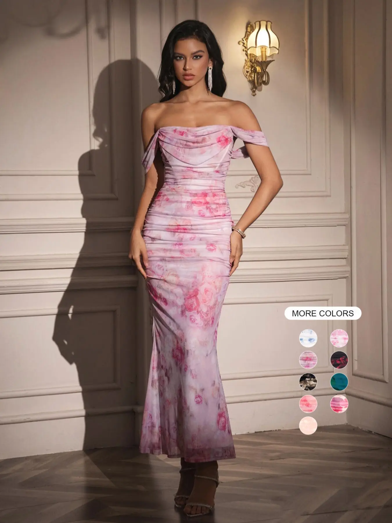Parthea Square Neck Backless Floral Print Mesh Off Shoulder Bodycon Dress,Fitted Elegant Dress,Womenswear,Elegant, Formal and Fashionable Long Dress for Beach Party and Graduation Party Formal Dresses - TikTok Shop Parthea Square Neck Backless Floral Print Mesh Off Shoulder Bodycon Dress,Fitted Elegant Dress,Womenswear,Elegant, Formal and Fashionable Long Dress for Beach Party and Graduation Party Formal Dresses - TikTok Shop