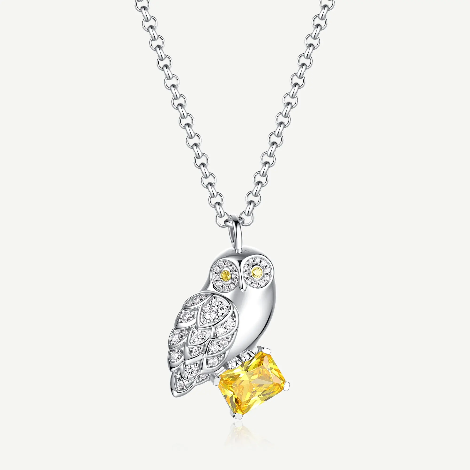 Harry Potter Hedwig Heart Necklace in 925 Sterling, Official Jewelry Collectibles for Adults, Ideal for Daily Wear, Female, Silver, Owl Design, Pendant Necklace, Jewelry Silver Necklaces & Pendants