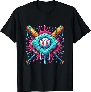 Baseball Drip For Funny Boys Ice Cream Drip Boys Baseball Unisex T-Shirt Cotton Menswear Man Classic