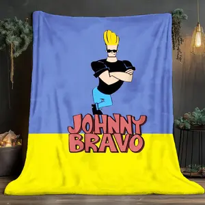 Johnny Bravo Cartoon Theme Soft and comfortable home blankets, small throw blankets, nap blankets, perfect Christmas gifts for friends and besties. Super soft heat-pressed blankets.Y251210060