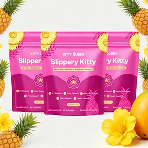 Slippery Kitty Feminine Probiotic + Moisture Gummies - All in One Solution with Slippery Elm 60 Count Pineapple Flavor